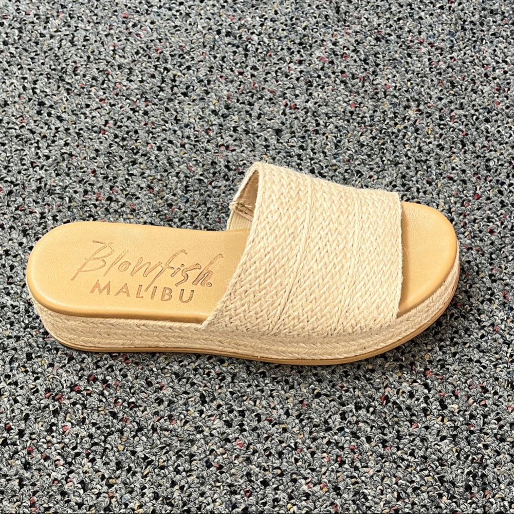 Blowfish Cream Woven Platform Slide